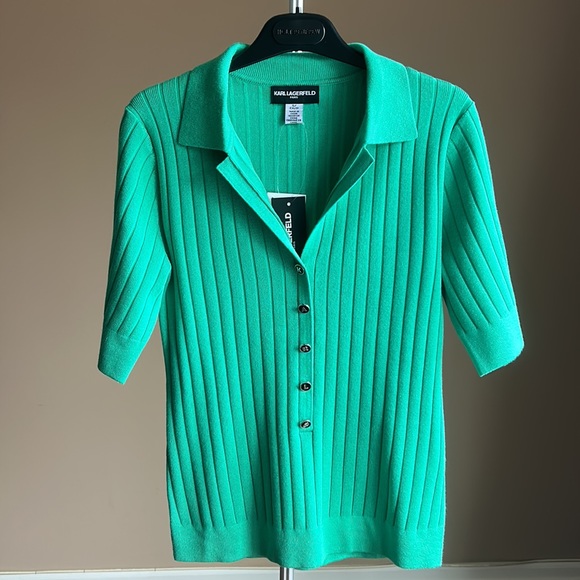Karl Lagerfeld 💚 Ribbed Top - Picture 5 of 5